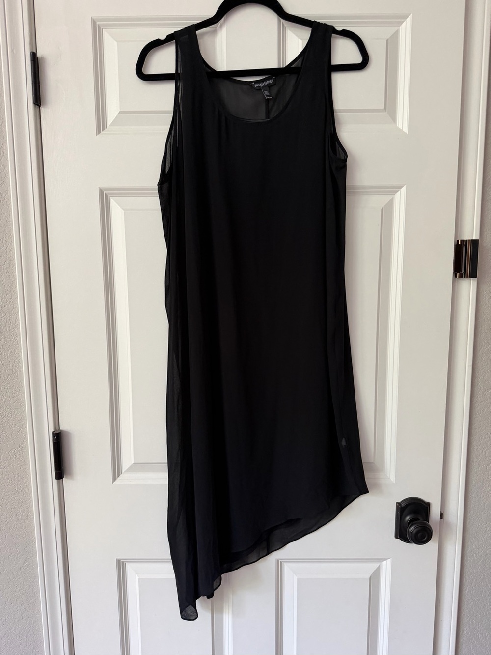 Eileen Fisher Black Asymmetrical Sleeveless Dress